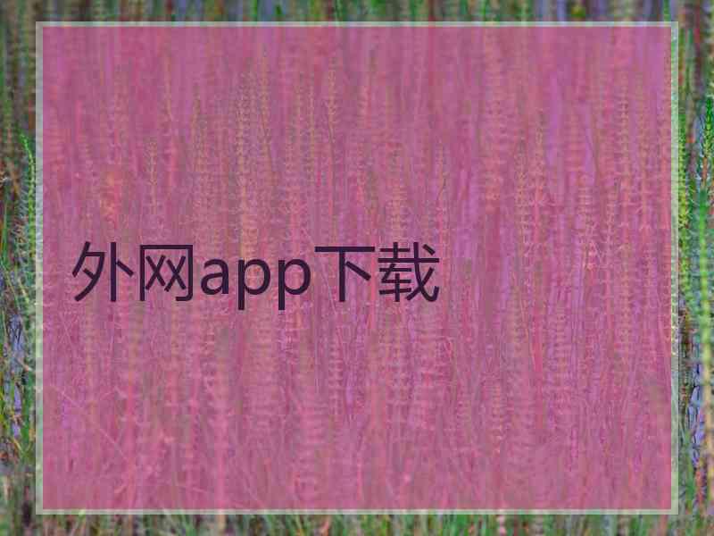 外网app下载 外网app下载