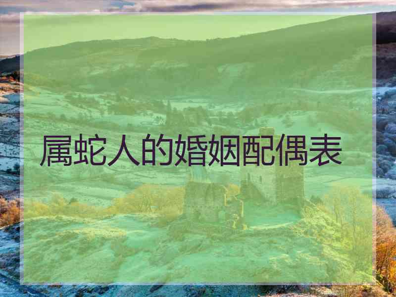 属蛇人的婚姻配偶表 属蛇人的婚姻配偶表