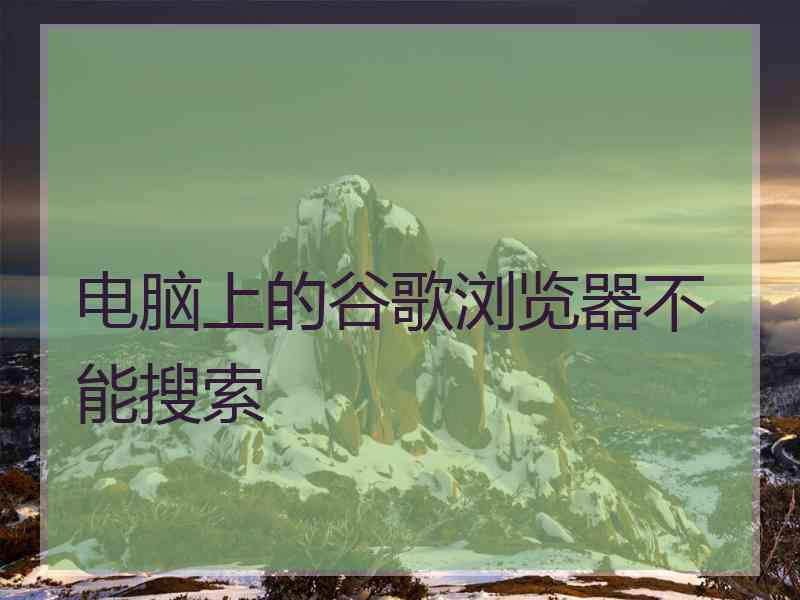 电脑上的谷歌浏览器不能搜索 电脑上的谷歌浏览器不能搜索