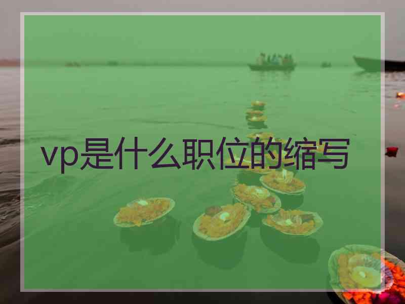 vp是什么职位的缩写 vp是什么职位的缩写