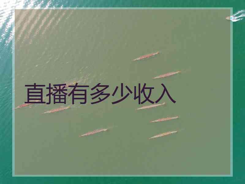 直播有多少收入 直播有多少收入