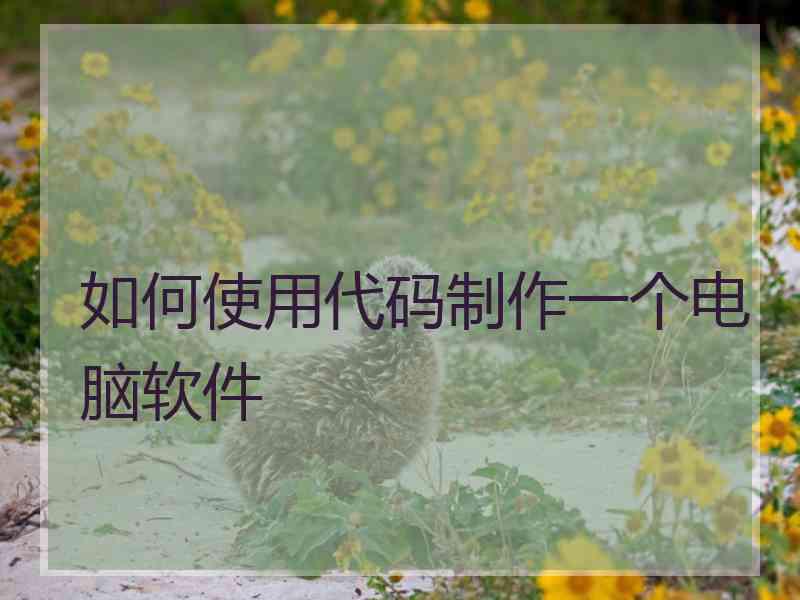 如何使用代码制作一个电脑软件 如何使用代码制作一个电脑软件
