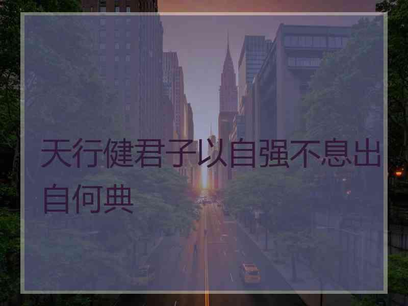 天行健君子以自强不息出自何典 天行健君子以自强不息出自何典