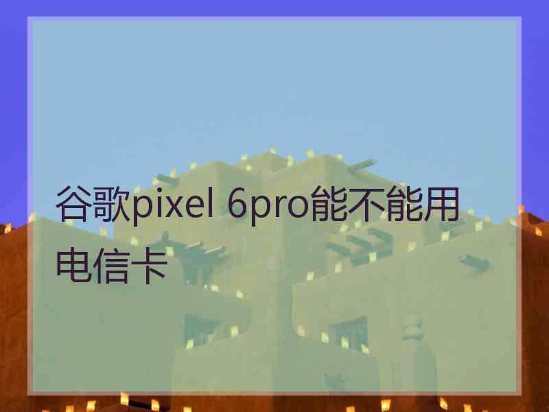 谷歌pixel 6pro能不能用电信卡 谷歌pixel 6pro能不能用电信卡