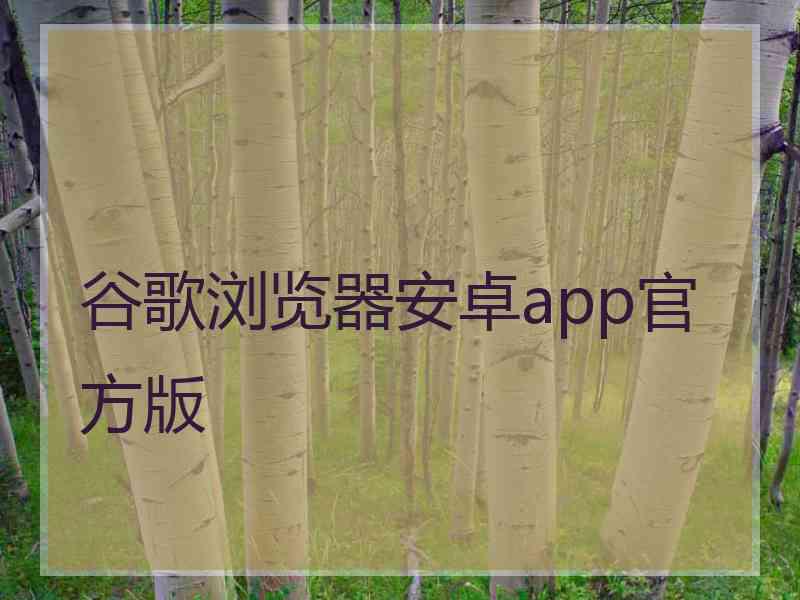 谷歌浏览器安卓app官方版 谷歌浏览器安卓app官方版