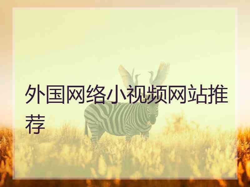 外国网络小视频网站推荐 外国网络小视频网站推荐