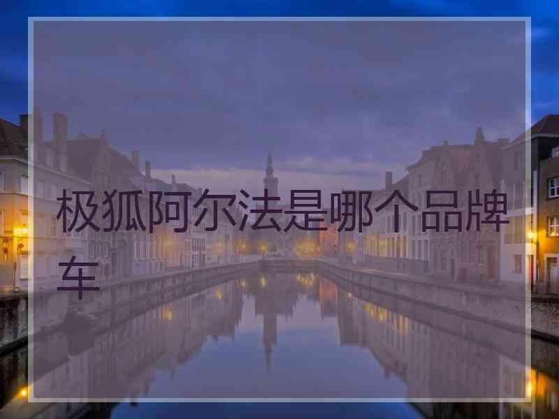 极狐阿尔法是哪个品牌车 极狐阿尔法是哪个品牌车