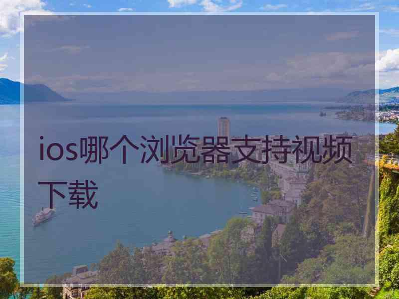 ios哪个浏览器支持视频下载 ios哪个浏览器支持视频下载