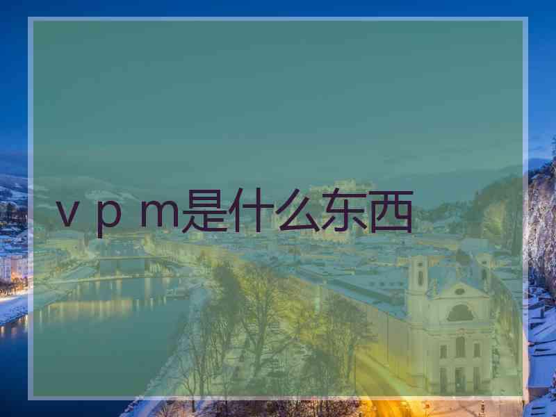 v p m是什么东西 v p m是什么东西