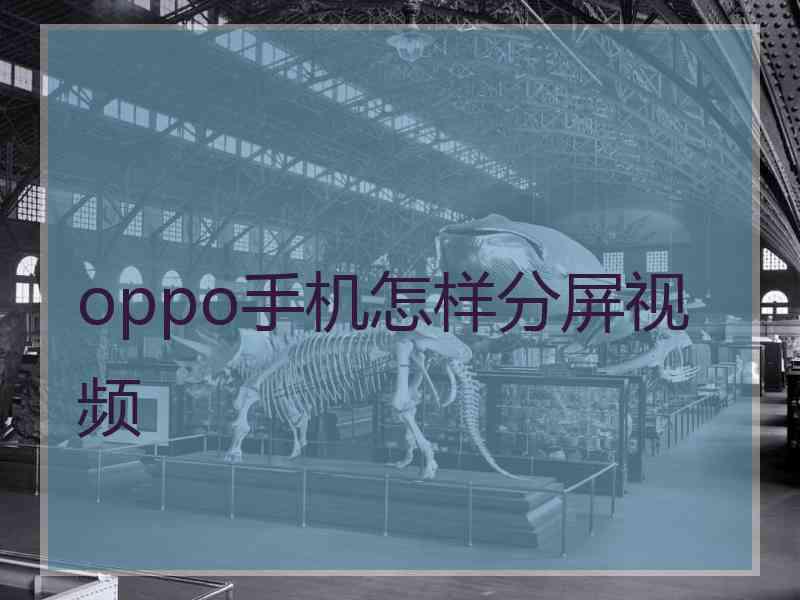 oppo手机怎样分屏视频 oppo手机怎样分屏视频