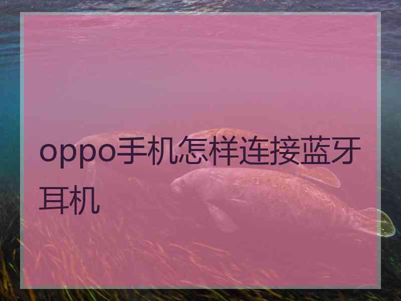 oppo手机怎样连接蓝牙耳机 oppo手机怎样连接蓝牙耳机