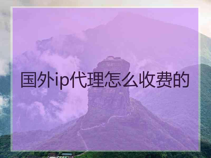 国外ip代理怎么收费的 国外ip代理怎么收费的