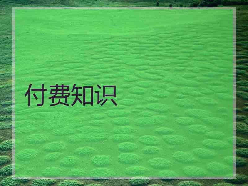 付费知识 付费知识