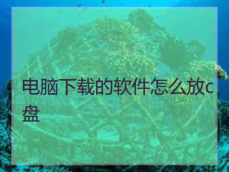 电脑下载的软件怎么放c盘 电脑下载的软件怎么放c盘