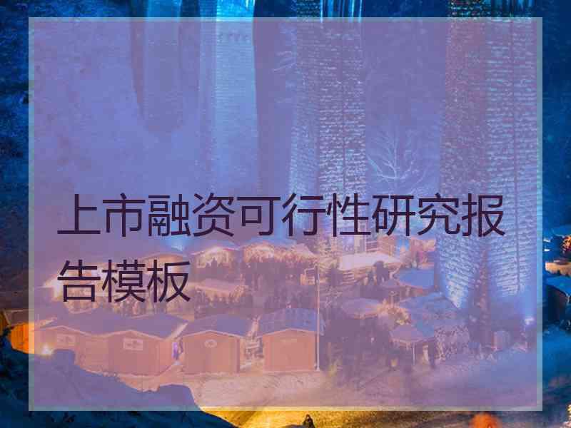 上市融资可行性研究报告模板 上市融资可行性研究报告模板