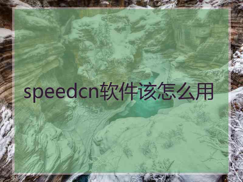 speedcn软件该怎么用 speedcn软件该怎么用