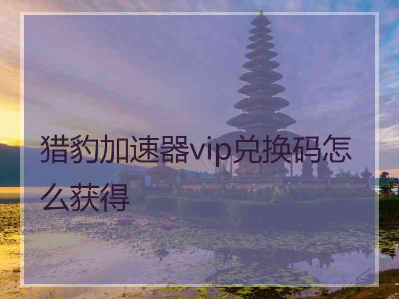 猎豹加速器vip兑换码怎么获得 猎豹加速器vip兑换码怎么获得