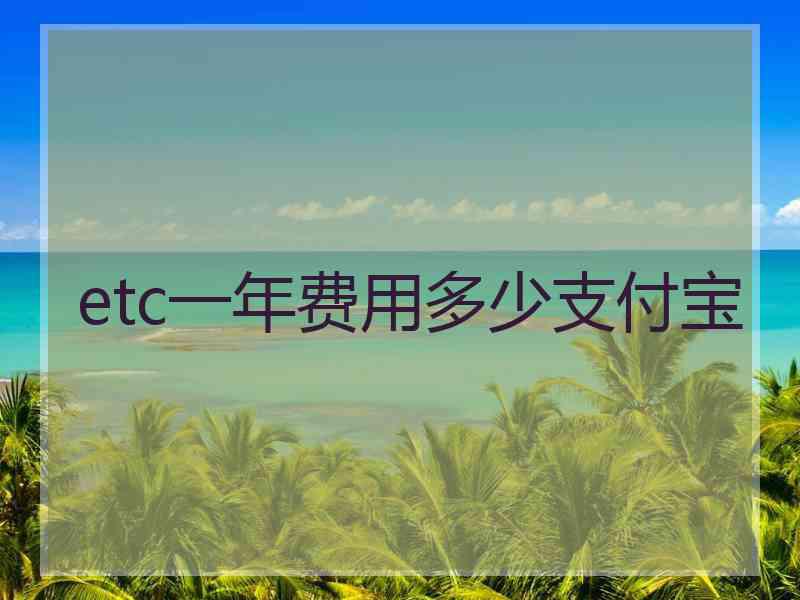 etc一年费用多少支付宝 etc一年费用多少支付宝