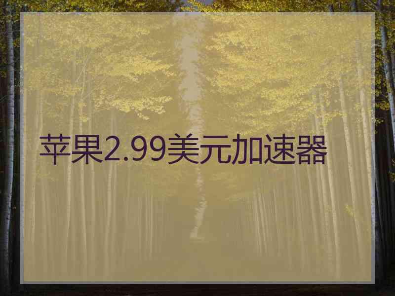 苹果2.99美元加速器 苹果2.99美元加速器