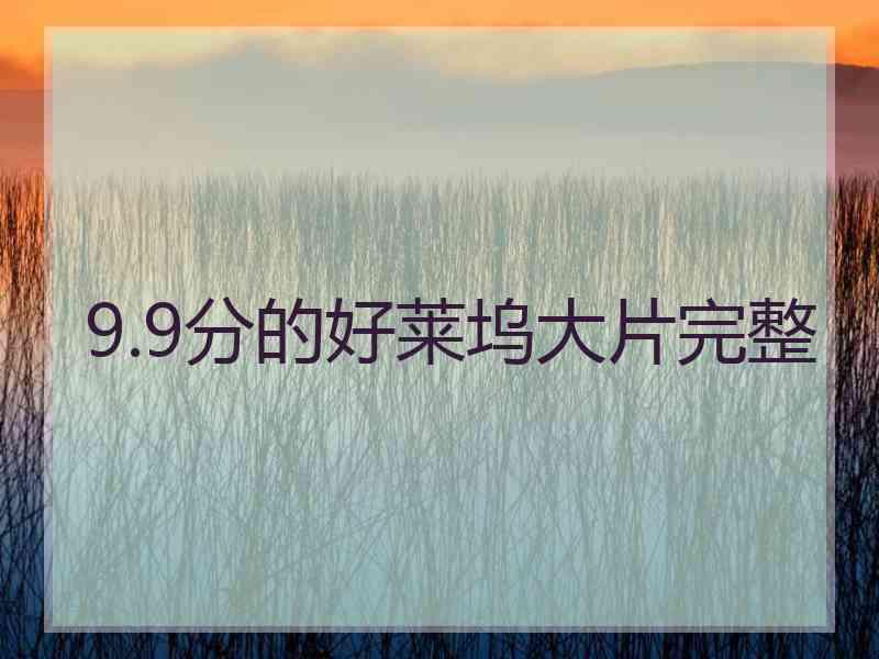 9.9分的好莱坞大片完整 9.9分的好莱坞大片完整