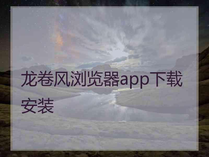龙卷风浏览器app下载安装 龙卷风浏览器app下载安装