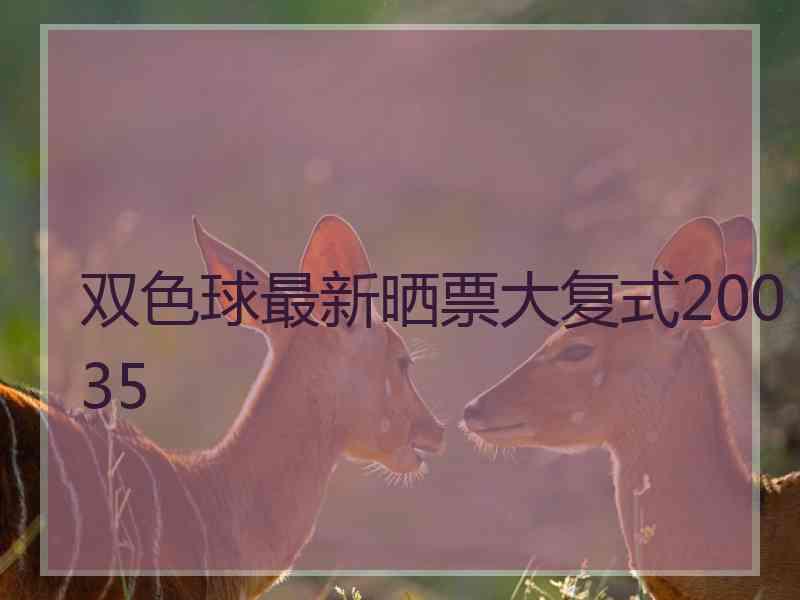 双色球最新晒票大复式20035 双色球最新晒票大复式20035