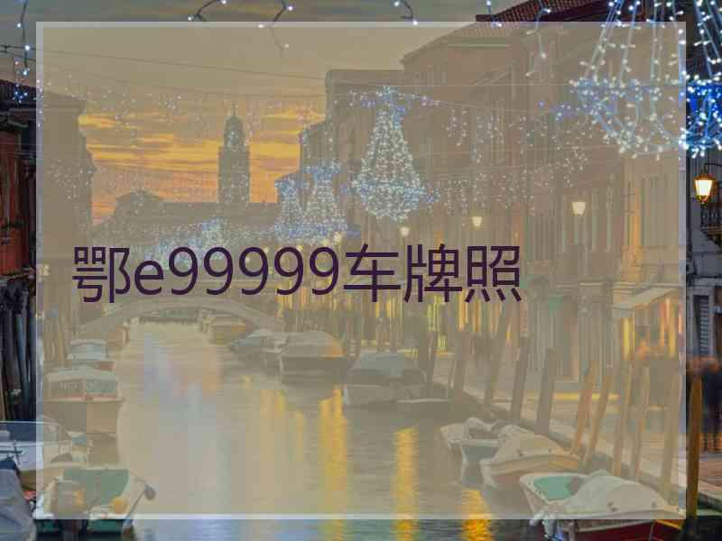 鄂e99999车牌照 鄂e99999车牌照
