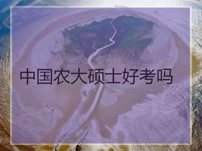 中国农大硕士好考吗 中国农大硕士好考吗