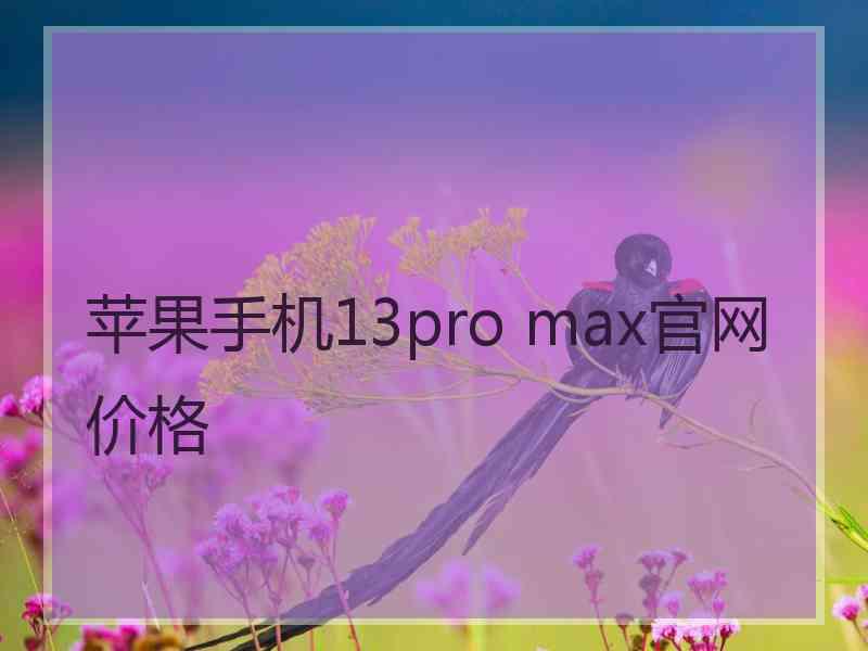 苹果手机13pro max官网价格 苹果手机13pro max官网价格