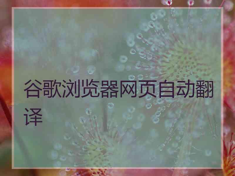 谷歌浏览器网页自动翻译 谷歌浏览器网页自动翻译