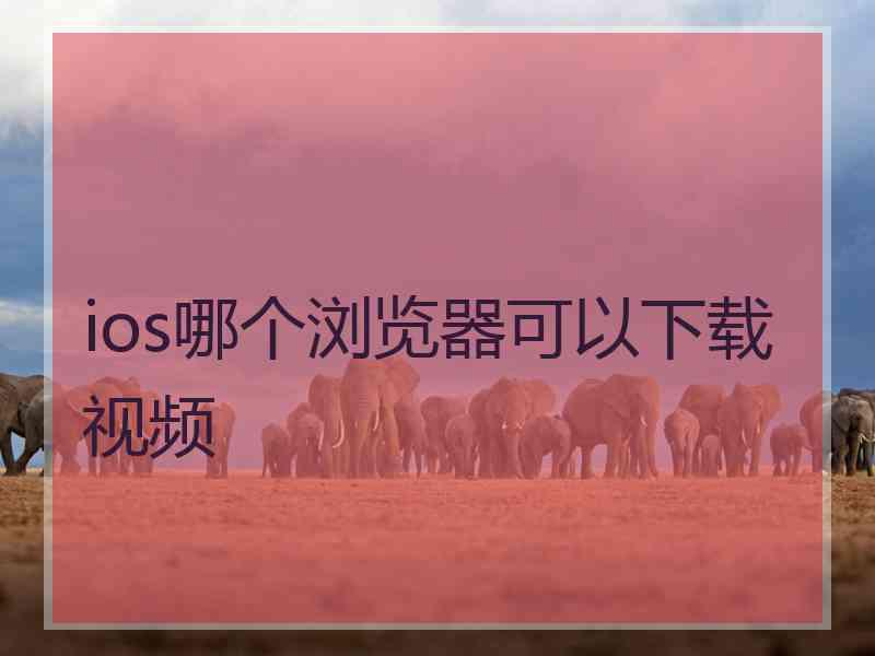 ios哪个浏览器可以下载视频 ios哪个浏览器可以下载视频