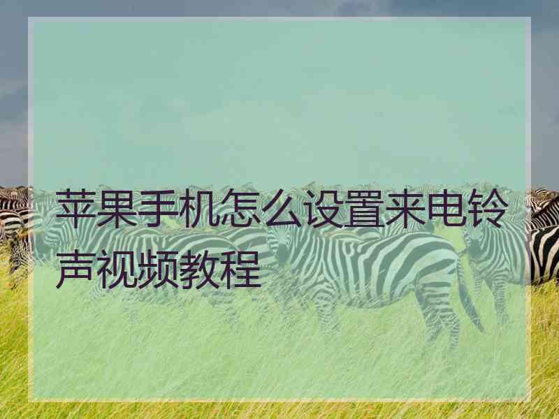 苹果手机怎么设置来电铃声视频教程