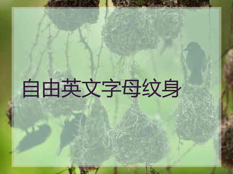 自由英文字母纹身