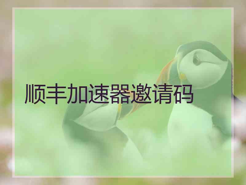 顺丰加速器邀请码