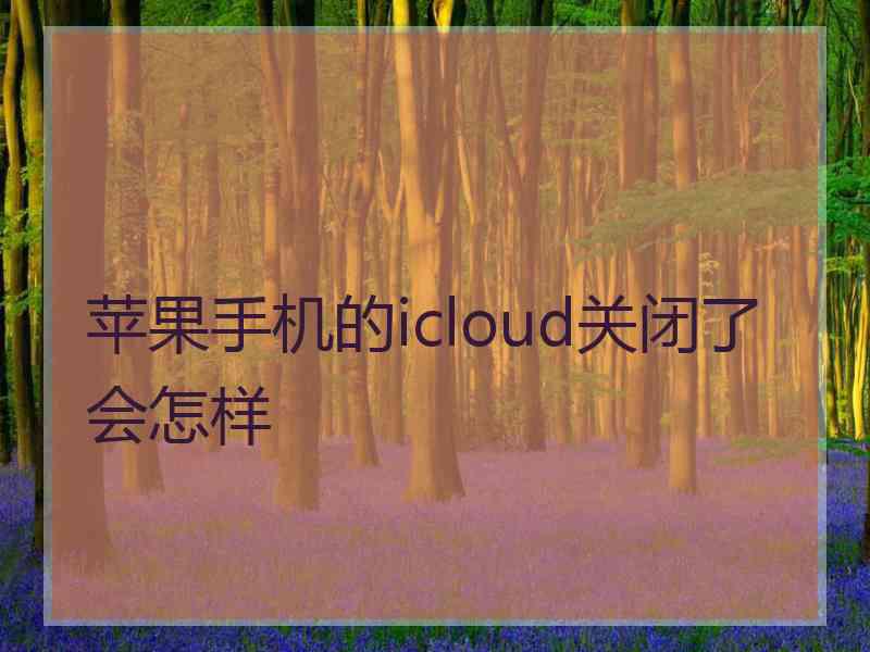 苹果手机的icloud关闭了会怎样