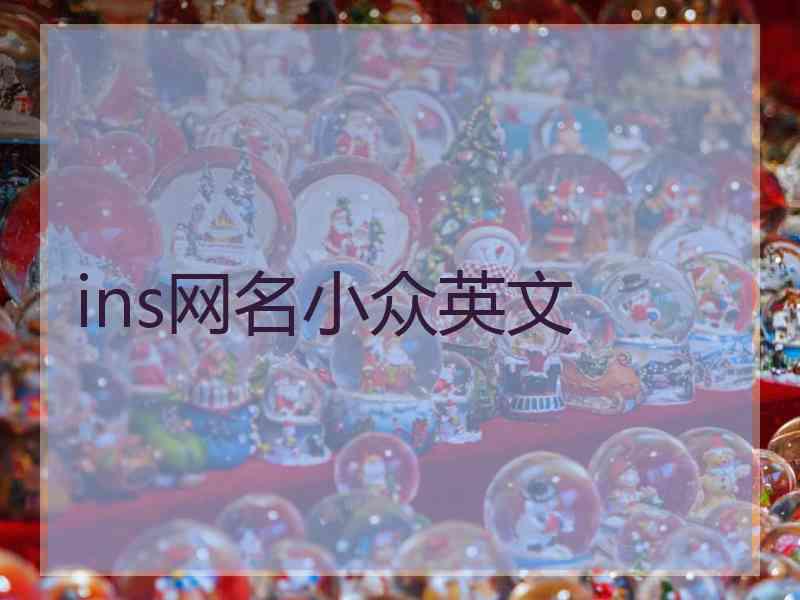 ins网名小众英文