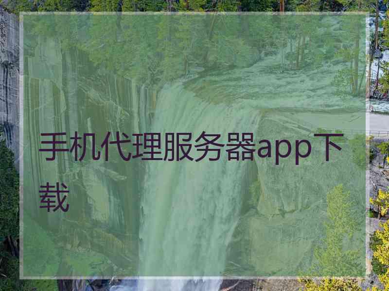 手机代理服务器app下载