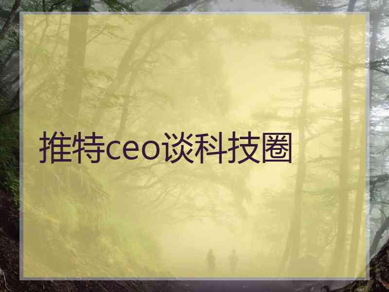 推特ceo谈科技圈