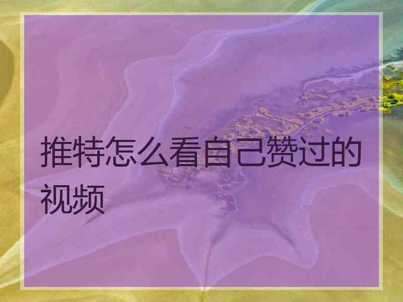 推特怎么看自己赞过的视频