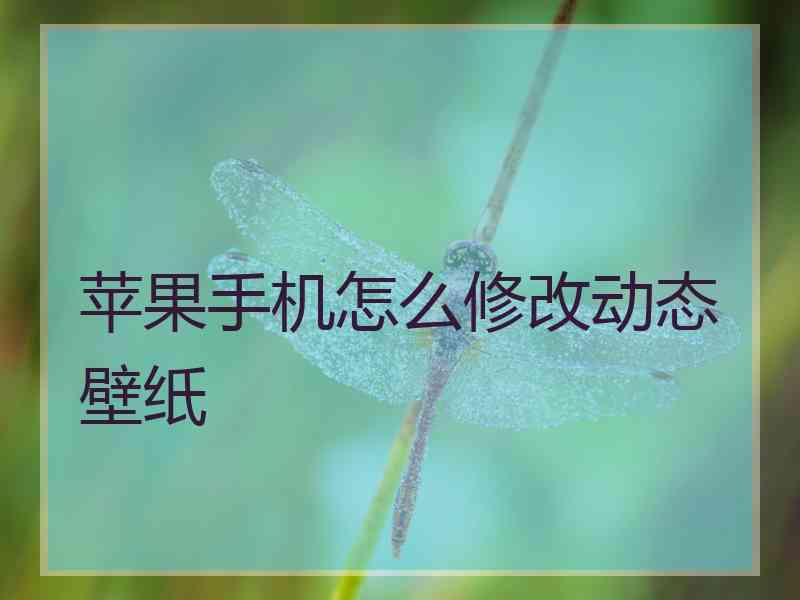 苹果手机怎么修改动态壁纸