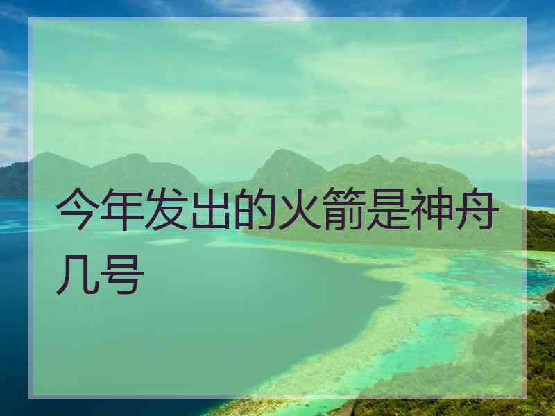 今年发出的火箭是神舟几号