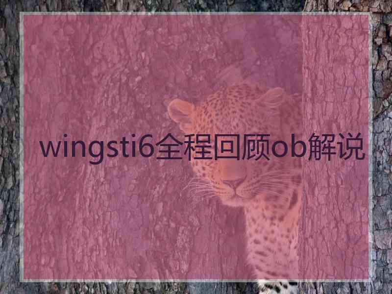 wingsti6全程回顾ob解说