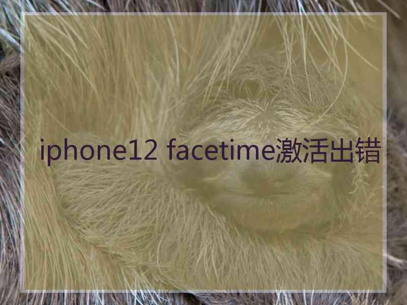 iphone12 facetime激活出错