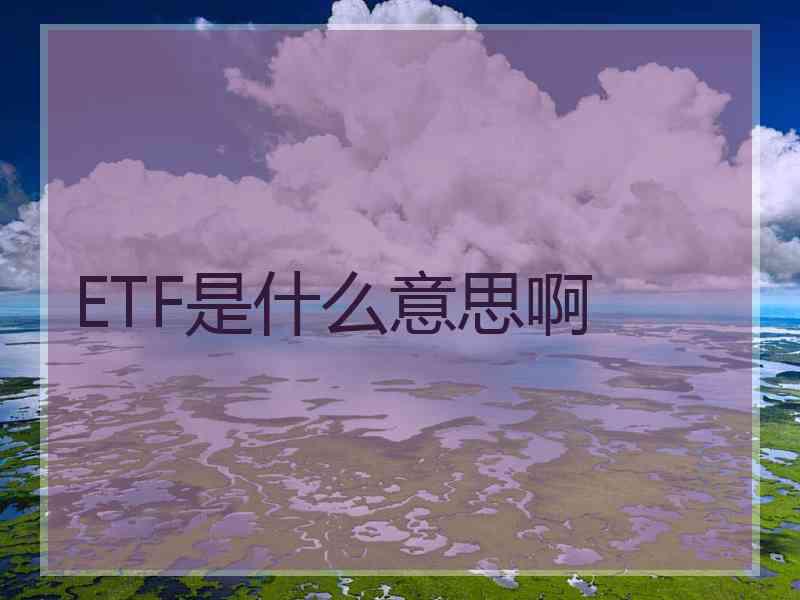 ETF是什么意思啊