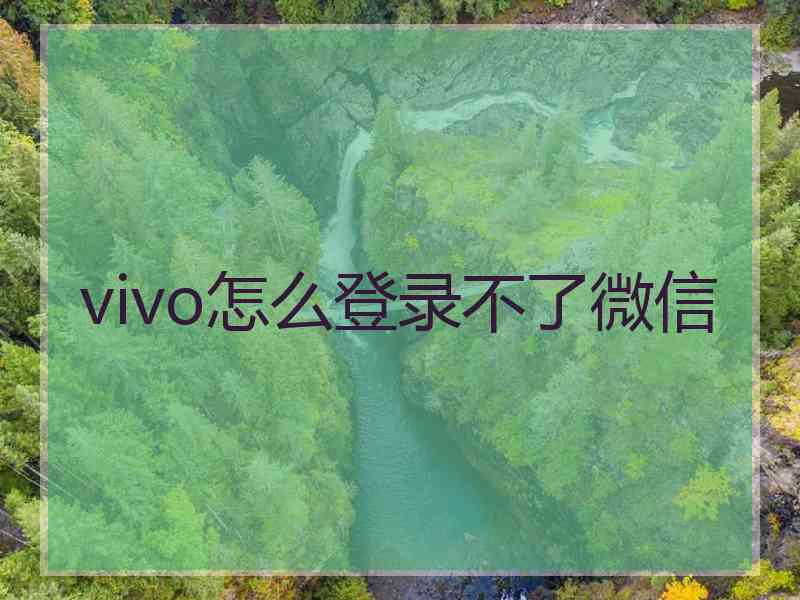 vivo怎么登录不了微信