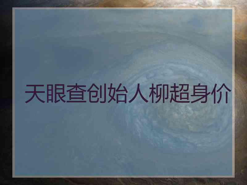 天眼查创始人柳超身价
