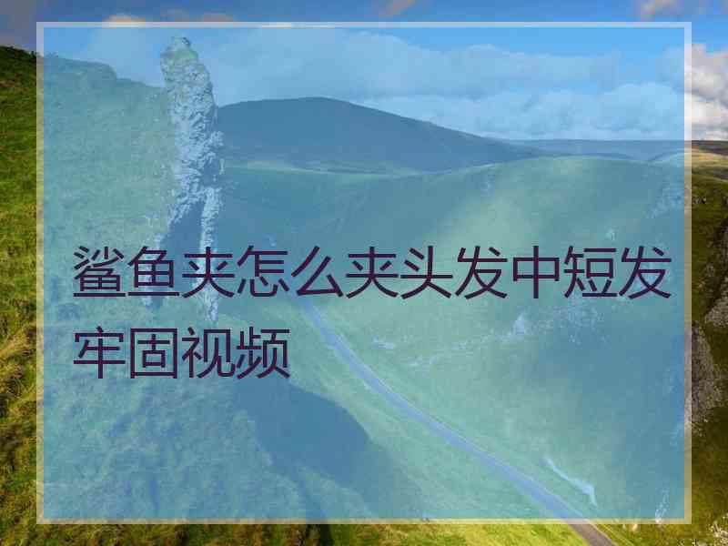 鲨鱼夹怎么夹头发中短发牢固视频