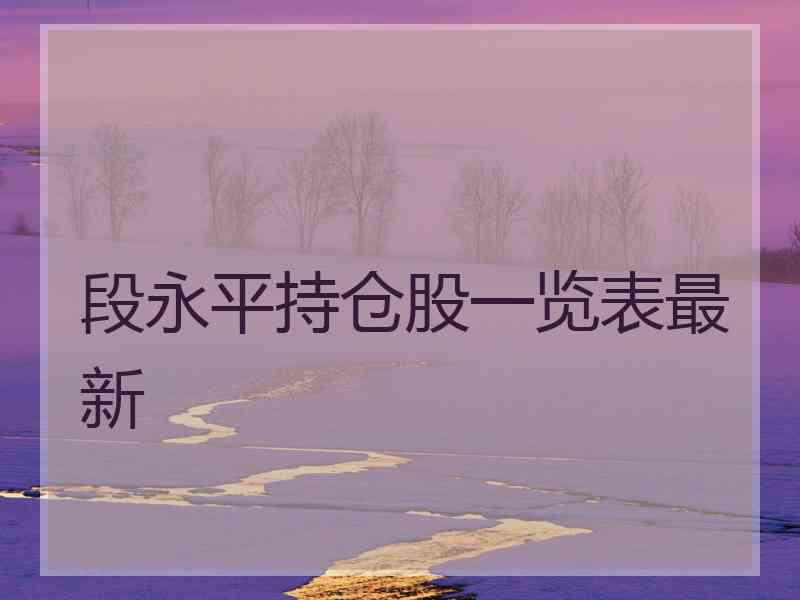 段永平持仓股一览表最新