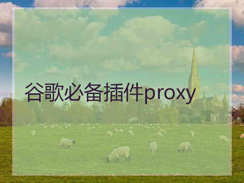 谷歌必备插件proxy