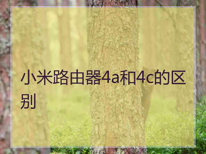 小米路由器4a和4c的区别